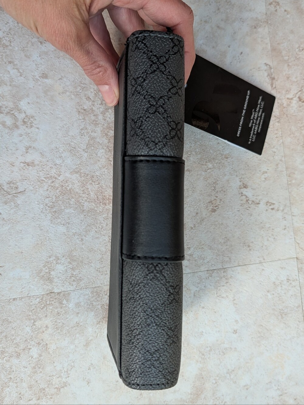 Nine West Black Textured Continental Wallet with Gold Accent - Picture 7 of 9